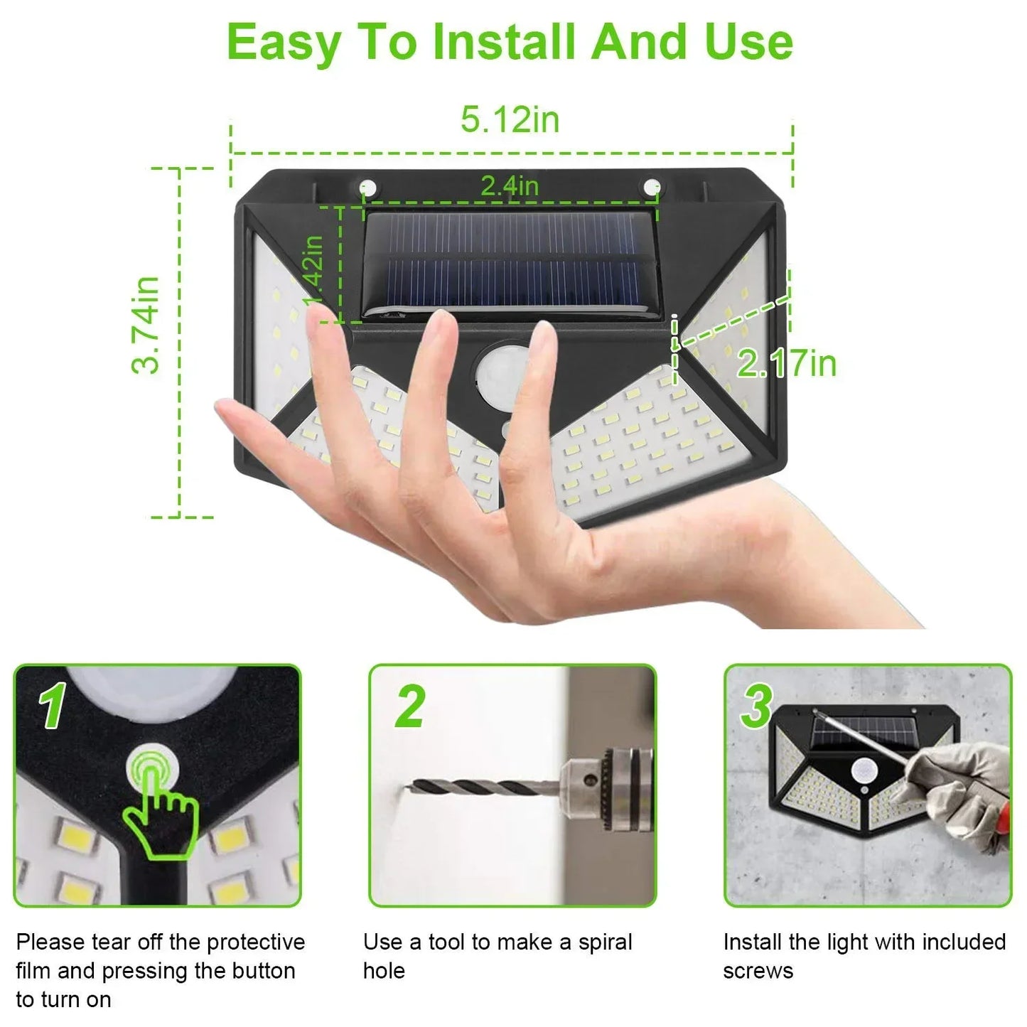 Multifunctional Solar Lamp – Waterproof Garden Light with Motion Sensor
